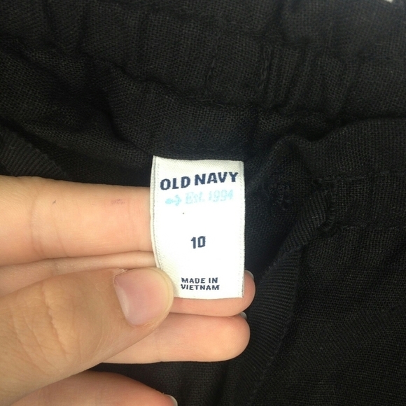 Old Navy Womens Black Linen Tie Waist Shorts Size 10 - Picture 6 of 13